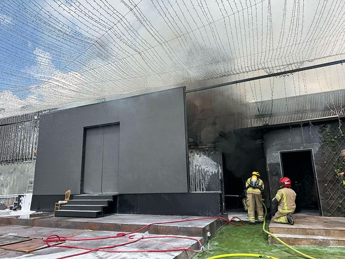 حريق بقاعة افراح في كفر قاسم